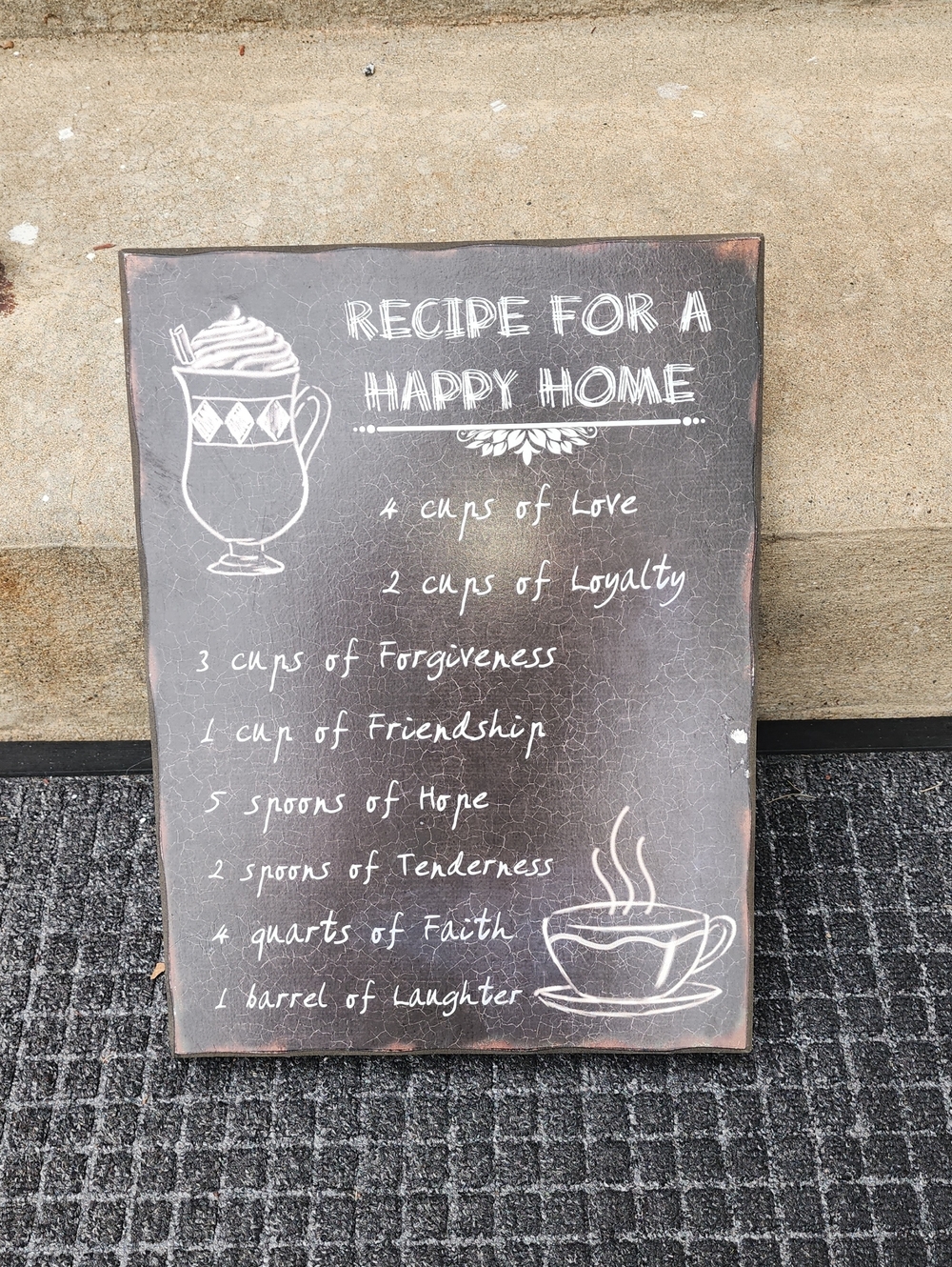 Hobby Lobby Black and White 'Recipe for a Happy Home' Wall Plaque